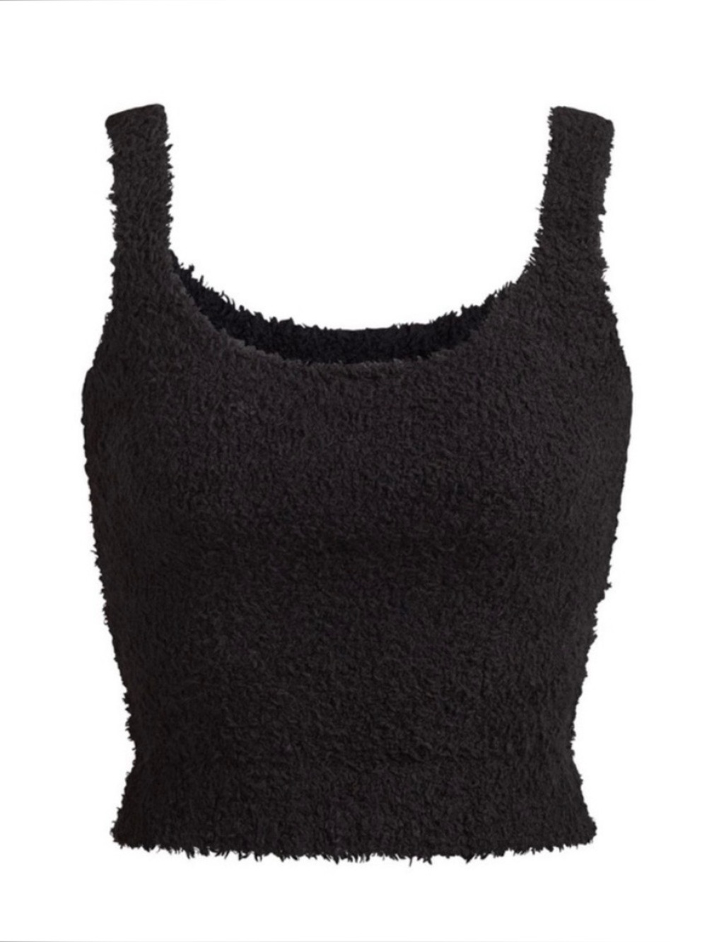 Skims cozy knit tank top black fuzzy